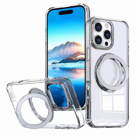 Apple iPhone 17 Clear case 360° Rotatable Ring Stand Compatible With Magsafe