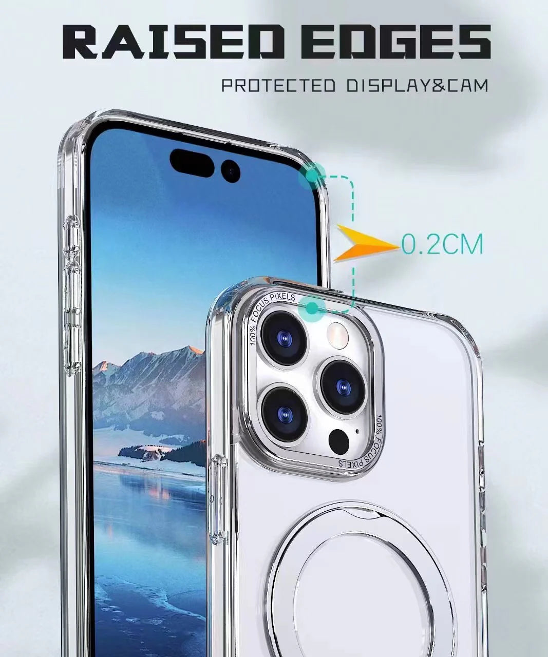 Apple iPhone 17 Clear case 360° Rotatable Ring Stand Compatible With Magsafe