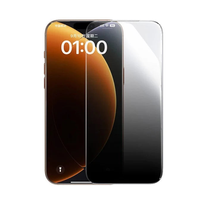 Baseus 9H Privacy Screen Protector for iPhone 17 Pro and 16 Pro — 28° Anti-Spy Tempered Glass