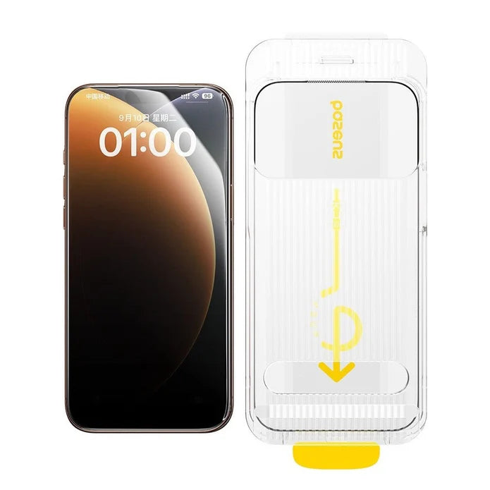 Baseus 9H Privacy Screen Protector for iPhone 17 Pro and 16 Pro — 28° Anti-Spy Tempered Glass