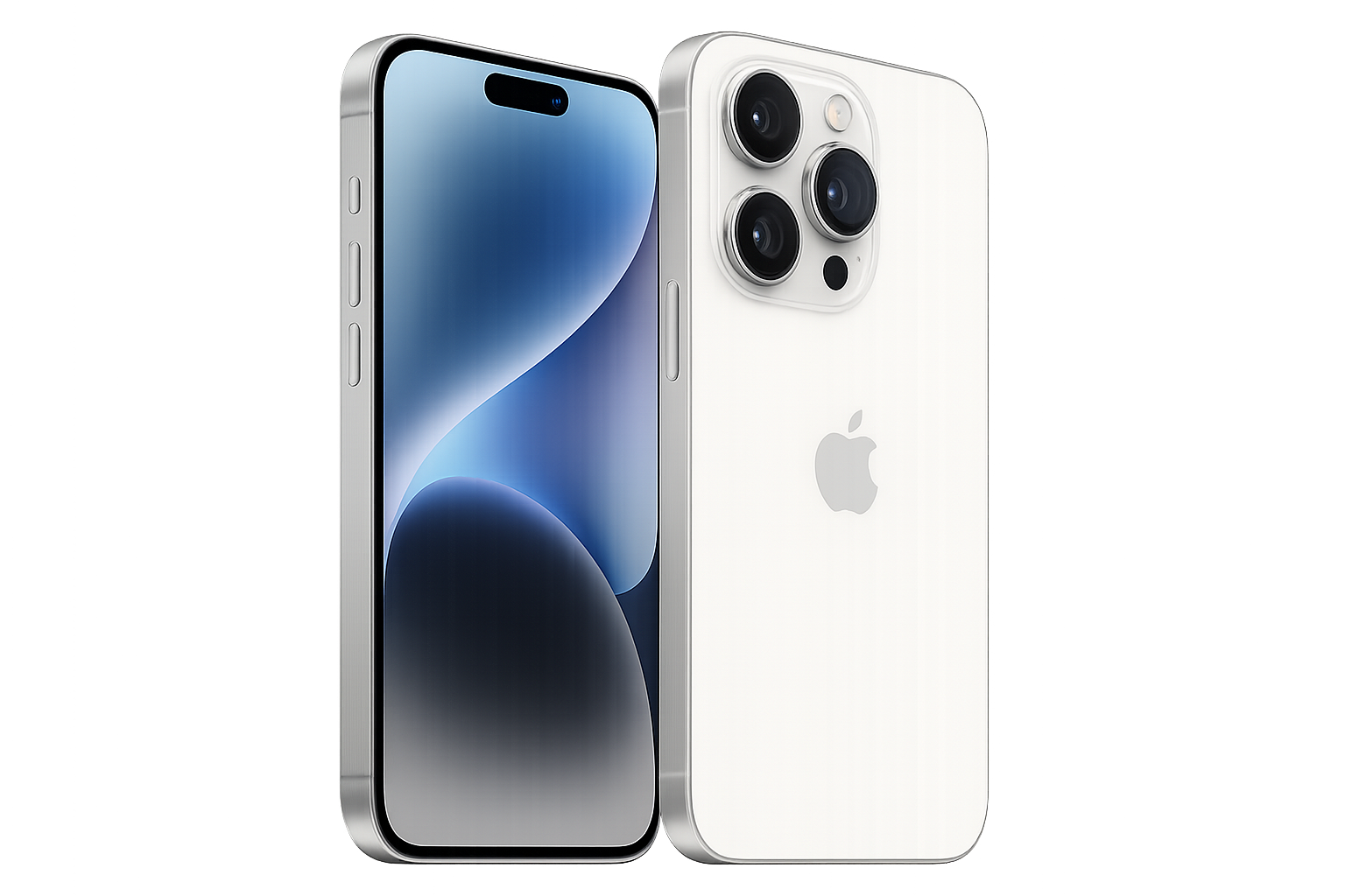 iphone 16 pro, transparent background, colour white titanium, photo must me realistic.