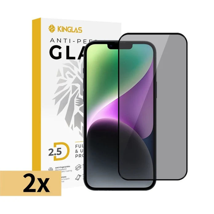 Kinglas 2-Pack Privacy Screen Protector iPhone 17 Pro Max 28° Anti-Spy 9H Alignment Frame