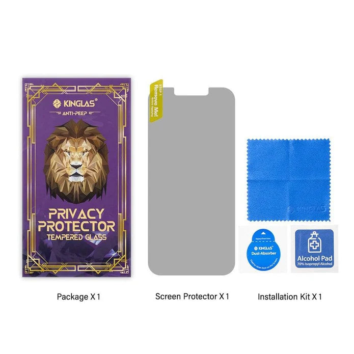 Kinglas Privacy Glass for iPhone 13 / 13 Pro / 14 / 16e / 17e